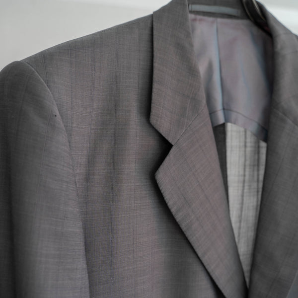 1990s Japan vintage gray stripe tailored jacket -light weight-