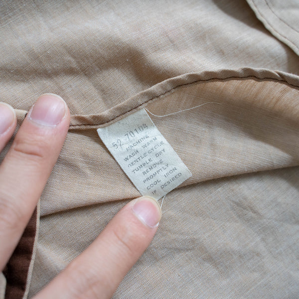 1970-80s VAN HEUSEN light beige l/s shirt -big collar-