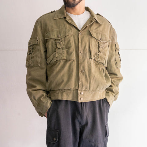 around1980s military like gimmick short jacket -boa lining-