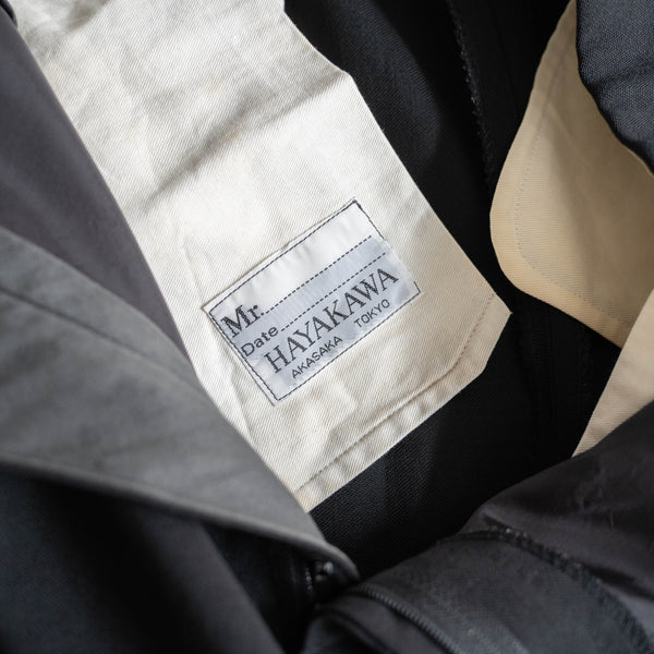 1980s Japan vintage black wool 2 tuck slacks