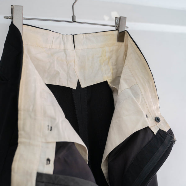 1980s Japan vintage black wool 2 tuck slacks
