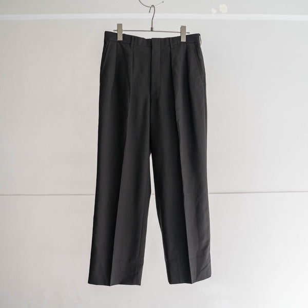 1990s Japan vintage black wool 2 tuck slacks