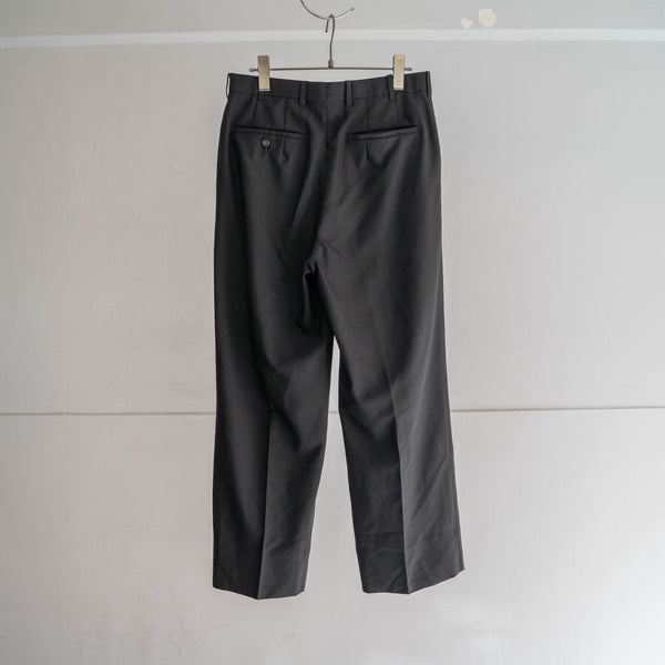 1990s Japan vintage black wool 2 tuck slacks