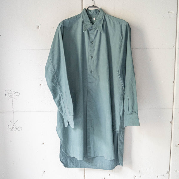 1960s Swiss military gray green grandpa shirt 'dead stock' -without epaulette-