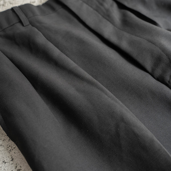 1990s Japan vintage black wool 2 tuck slacks
