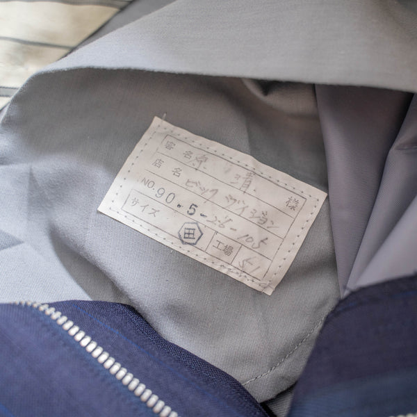 1980-90s Japan vintage navy striped slacks -light weight-
