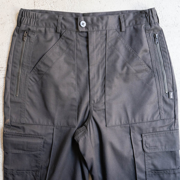 2000s British police black color tech cargo pants 'dead stock'