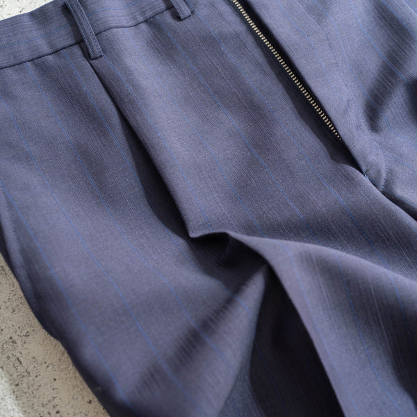 1980-90s Japan vintage navy striped slacks -light weight-