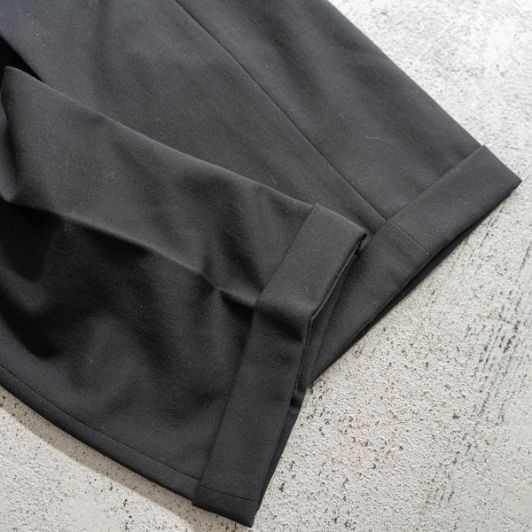 1980s Japan vintage black wool 1 tuck slacks