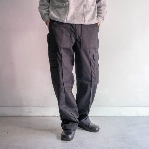 2000s British police black color tech cargo pants 'dead stock'