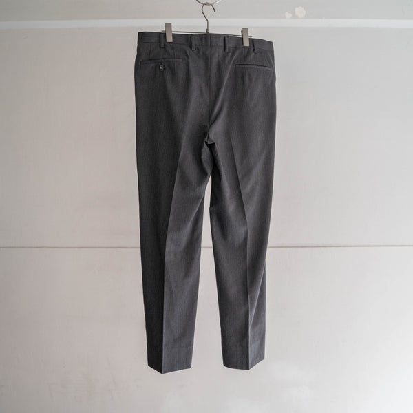 1990s Japan vintage gray based stripe 2 tuck slacks