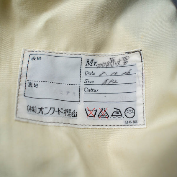 1990s Japan vintage gray based stripe 2 tuck slacks