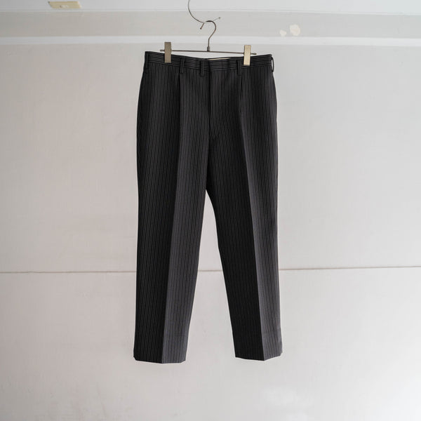 1980s Japan vintage gray × black stripe slacks