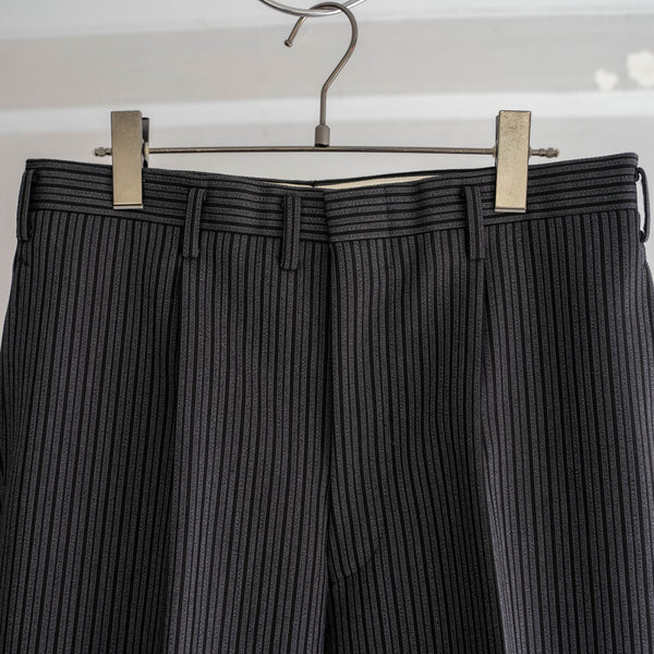 1980s Japan vintage gray × black stripe slacks