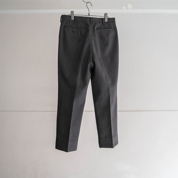 1980s Japan vintage gray × black stripe slacks