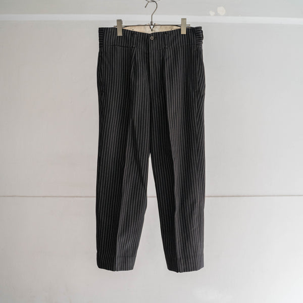 1960-70s Japan vintage black × white stripe slacks