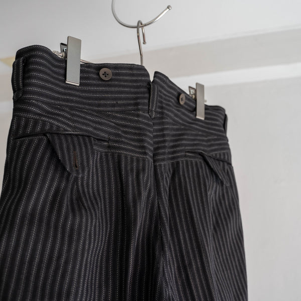 1960-70s Japan vintage black × white stripe slacks