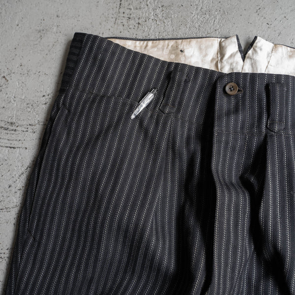 1960-70s Japan vintage black × white stripe slacks