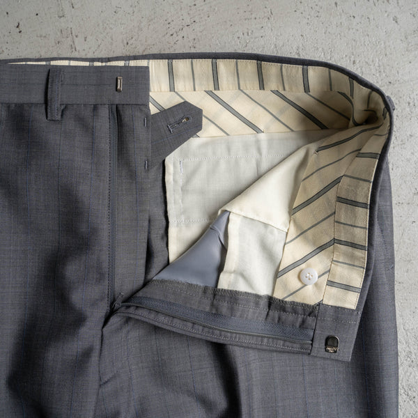 1990s Japan vintage light gray stripe slacks -light weight-