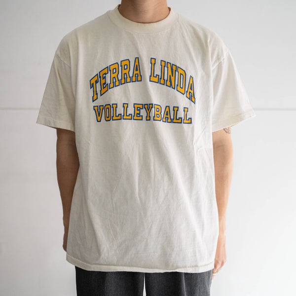 1990s college print T-shirt -single stitch-