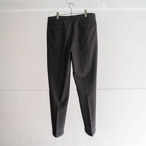 1990s Japan vintage sumikuro stripe 3 tuck slacks -light weight-