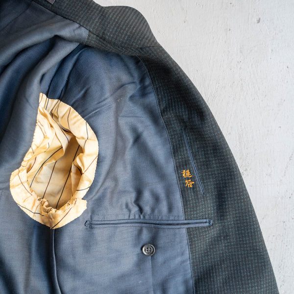 1970-80s Japan vintage shadow check tailored jacket -good tex-