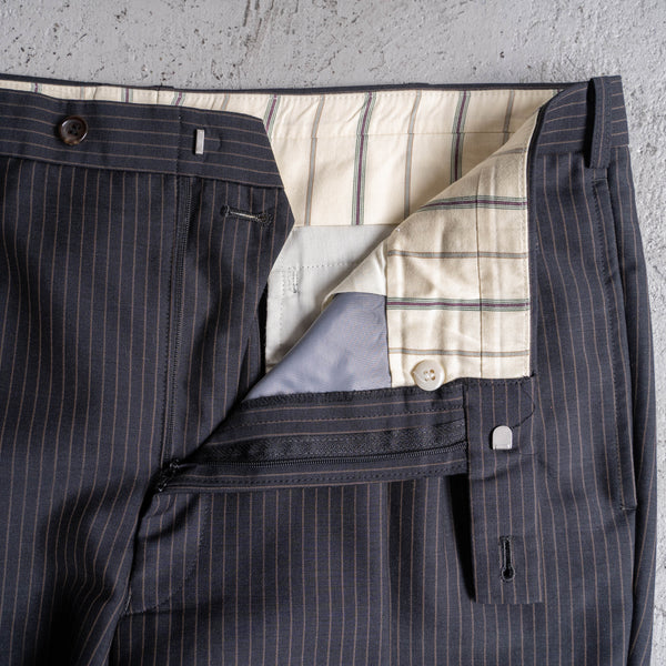 1990s Japan vintage sumikuro stripe 3 tuck slacks -light weight-