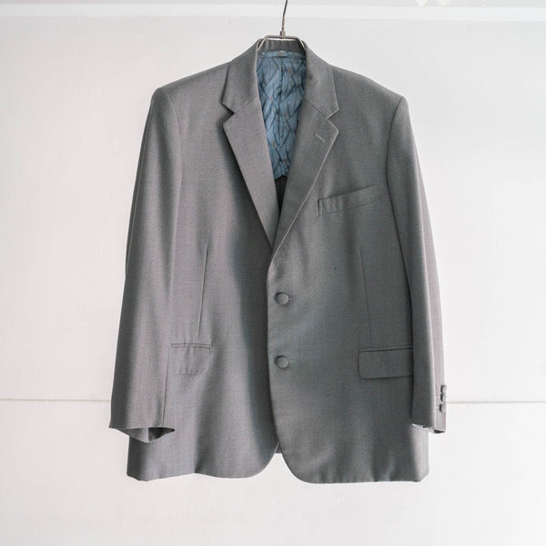 around 1970s Japan vintage gray × blue striped wool set up