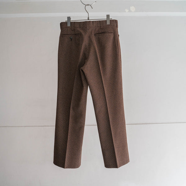 1970-80s Japan vintage brown weavy slacks -good pattern-