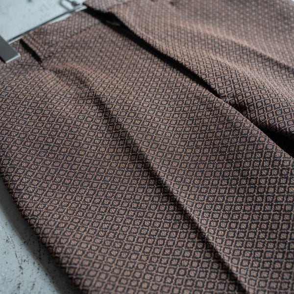 1970-80s Japan vintage brown weavy slacks -good pattern-