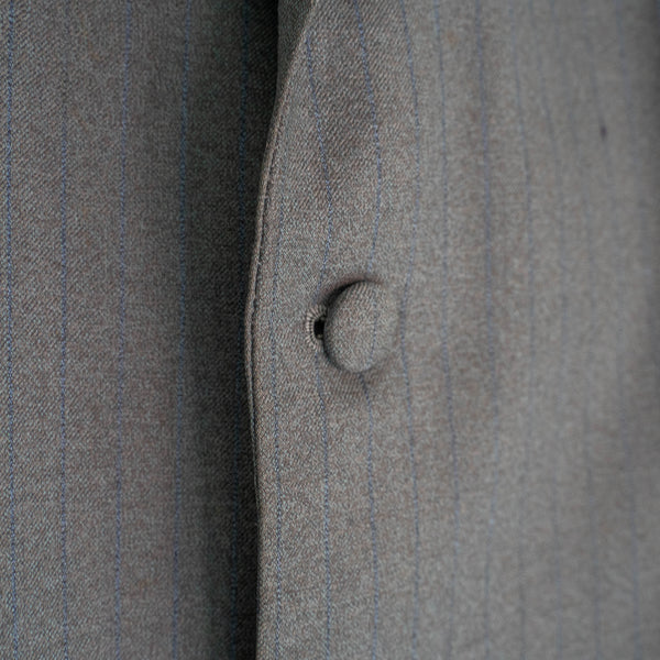 around 1970s Japan vintage gray × blue striped wool set up