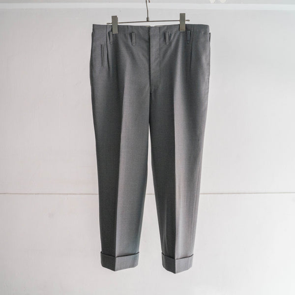 around 1970s Japan vintage gray × blue striped wool set up