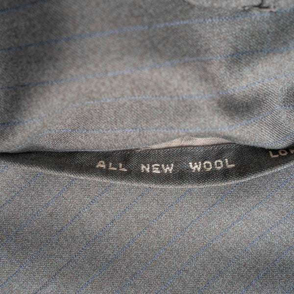 around 1970s Japan vintage gray × blue striped wool set up