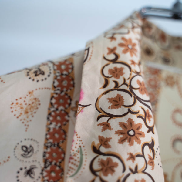 1980-90s cream color Flower and reaf pattern shirt 'remake'