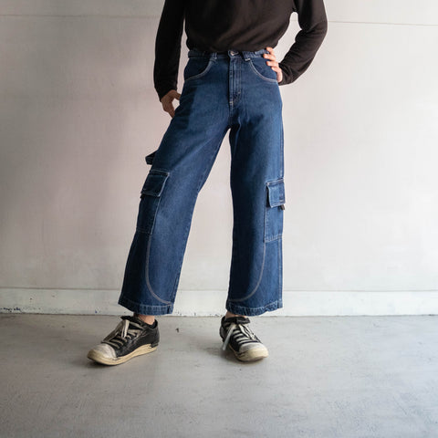 around 2000s 'HERE &THERE' baggy wide denim work pants