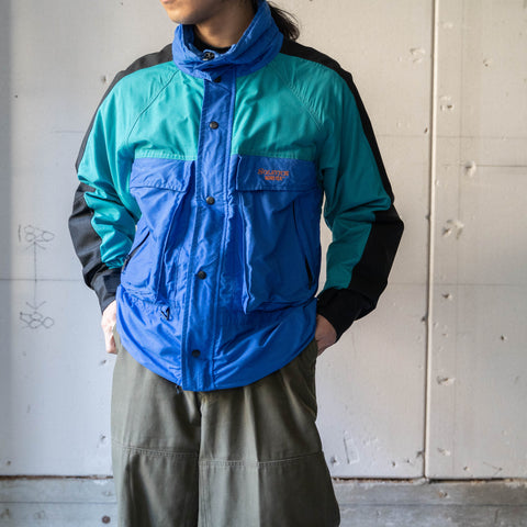 1980-90s 'SOLSTICE' blue × black × green GORE-TEX outdoor jacket