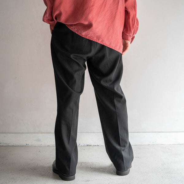 2000s Japan vintage black 2 tuck slacks