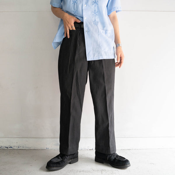 1960-70s Japan vintage black × white stripe slacks