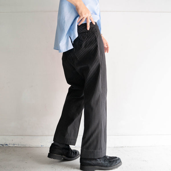 1960-70s Japan vintage black × white stripe slacks