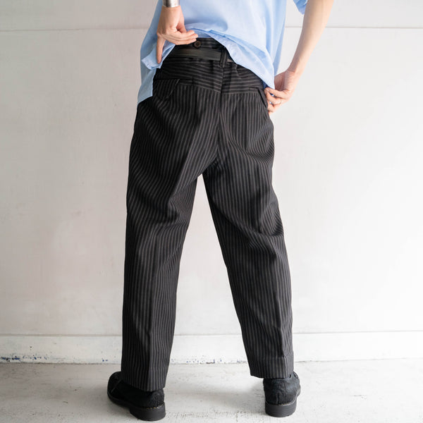 1960-70s Japan vintage black × white stripe slacks