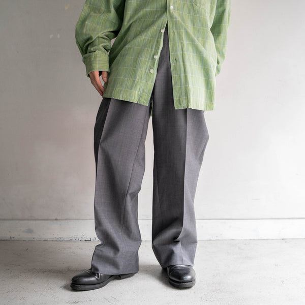 1990s Japan vintage light gray stripe slacks -light weight-