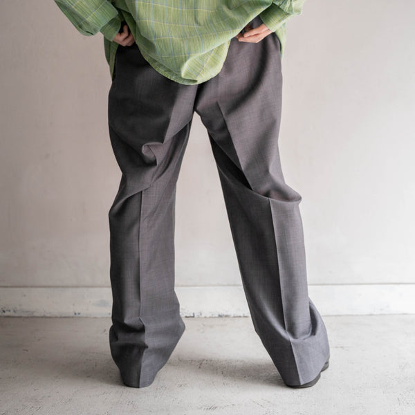 1990s Japan vintage light gray stripe slacks -light weight-