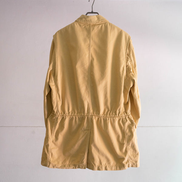 around 1990s yellow beige color 4 pockets jacket -hunting like-