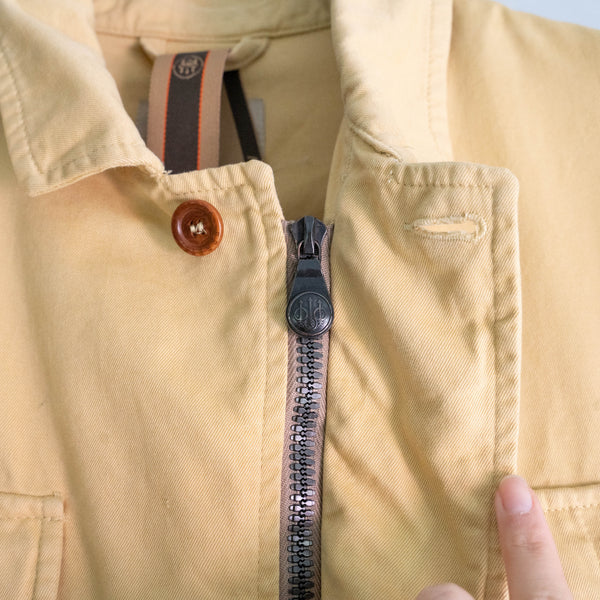around 1990s yellow beige color 4 pockets jacket -hunting like-