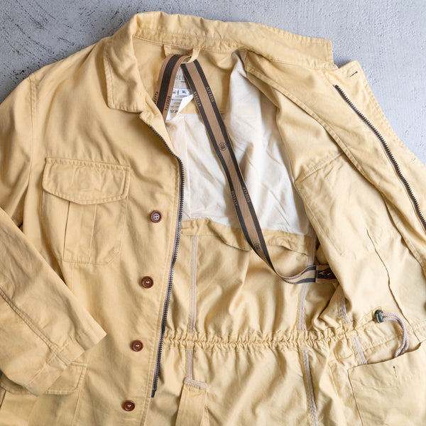 around 1990s yellow beige color 4 pockets jacket -hunting like-
