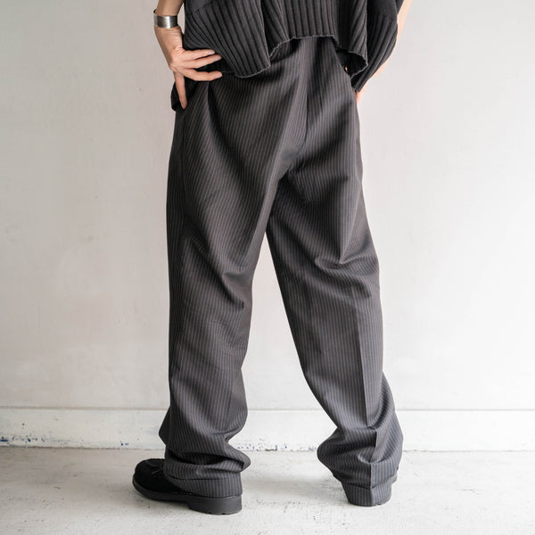 1990s Japan vintage sumikuro stripe 3 tuck slacks -light weight-