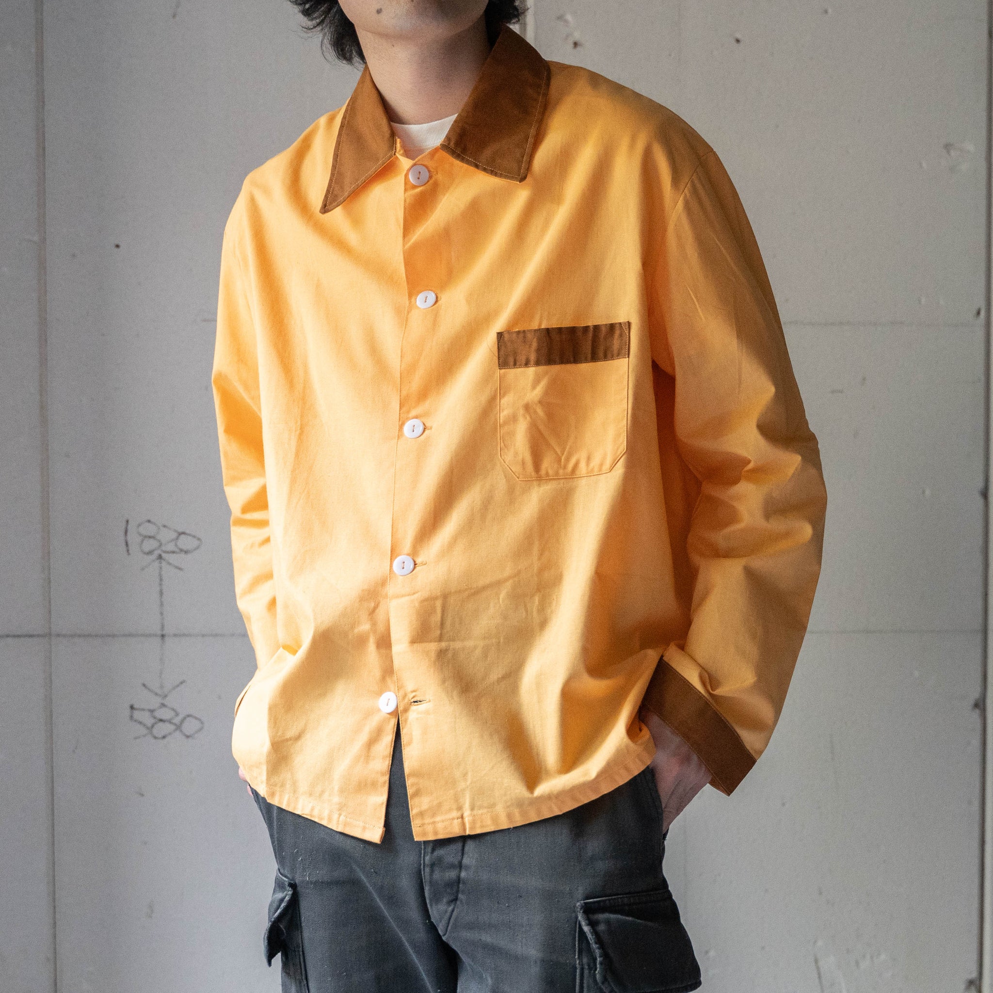 1990s Czech military orange color sleeping shirt 'dead stock’　