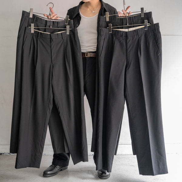 2000s Japan vintage black 2 tuck slacks