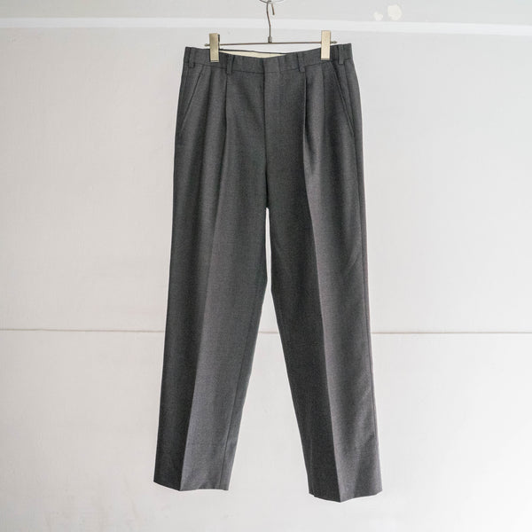 1990-00s Japan gray color 2 tuck wool slacks