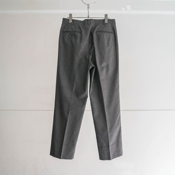 1990-00s Japan gray color 2 tuck wool slacks